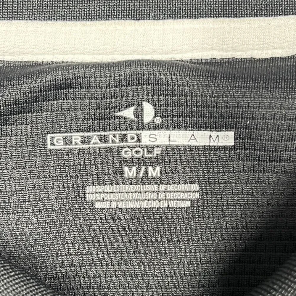 Grand Slam Golf Shirt Mens Medium Black‎ Polo Short Sleeve Pullover Athletic